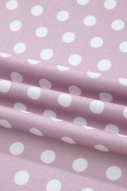 Purple Polka Dot Print Short Set - Snoopy's Closet