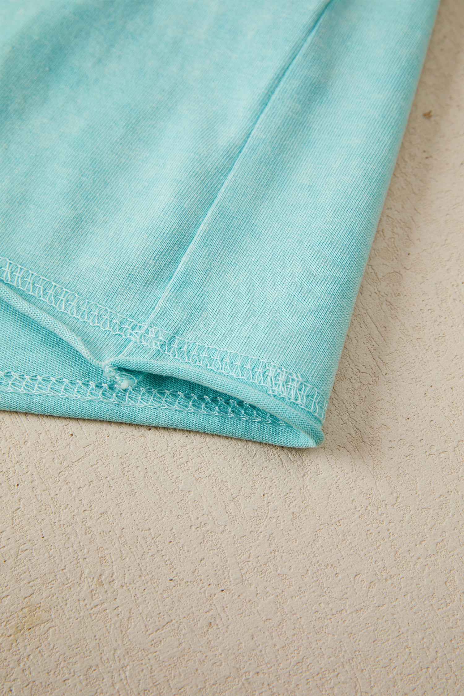 Mint Green Mineral Wash Raglan Sleeve Boxy Fit Cropped Tee