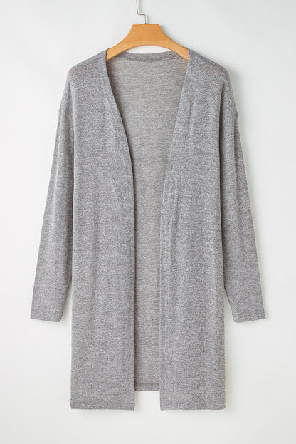 High Rise Solid Color Open Front Lightweight Cardigan - Snoopy's Closet