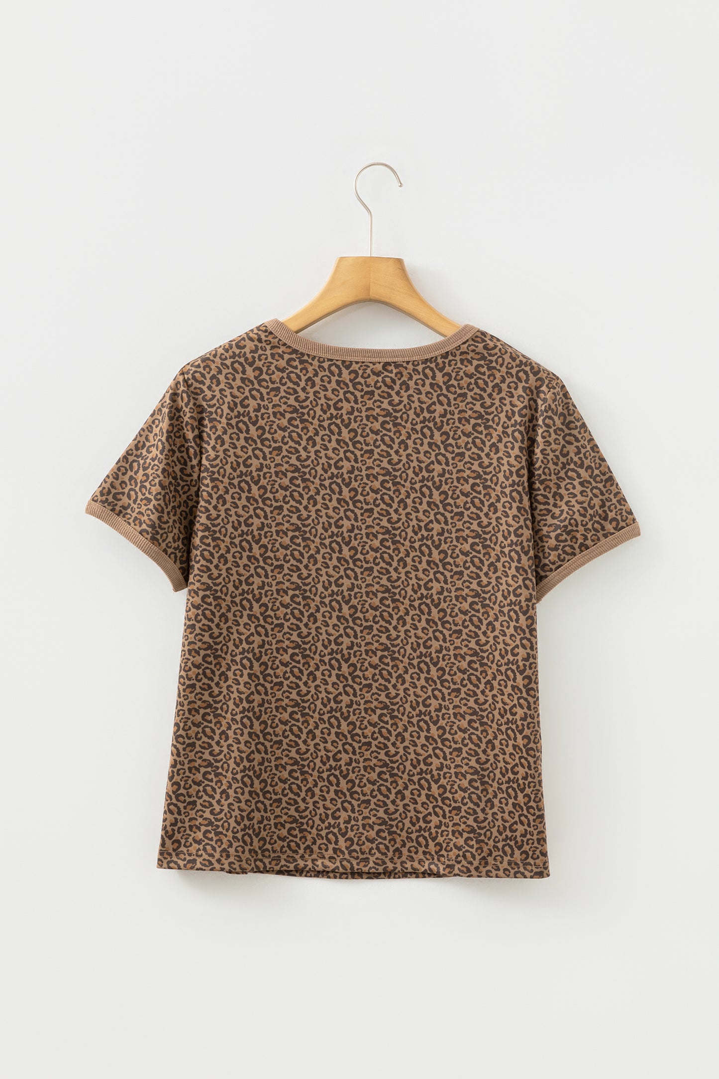 Khaki Fierce Leopard Crew Neck T Shirt - Snoopy's Closet