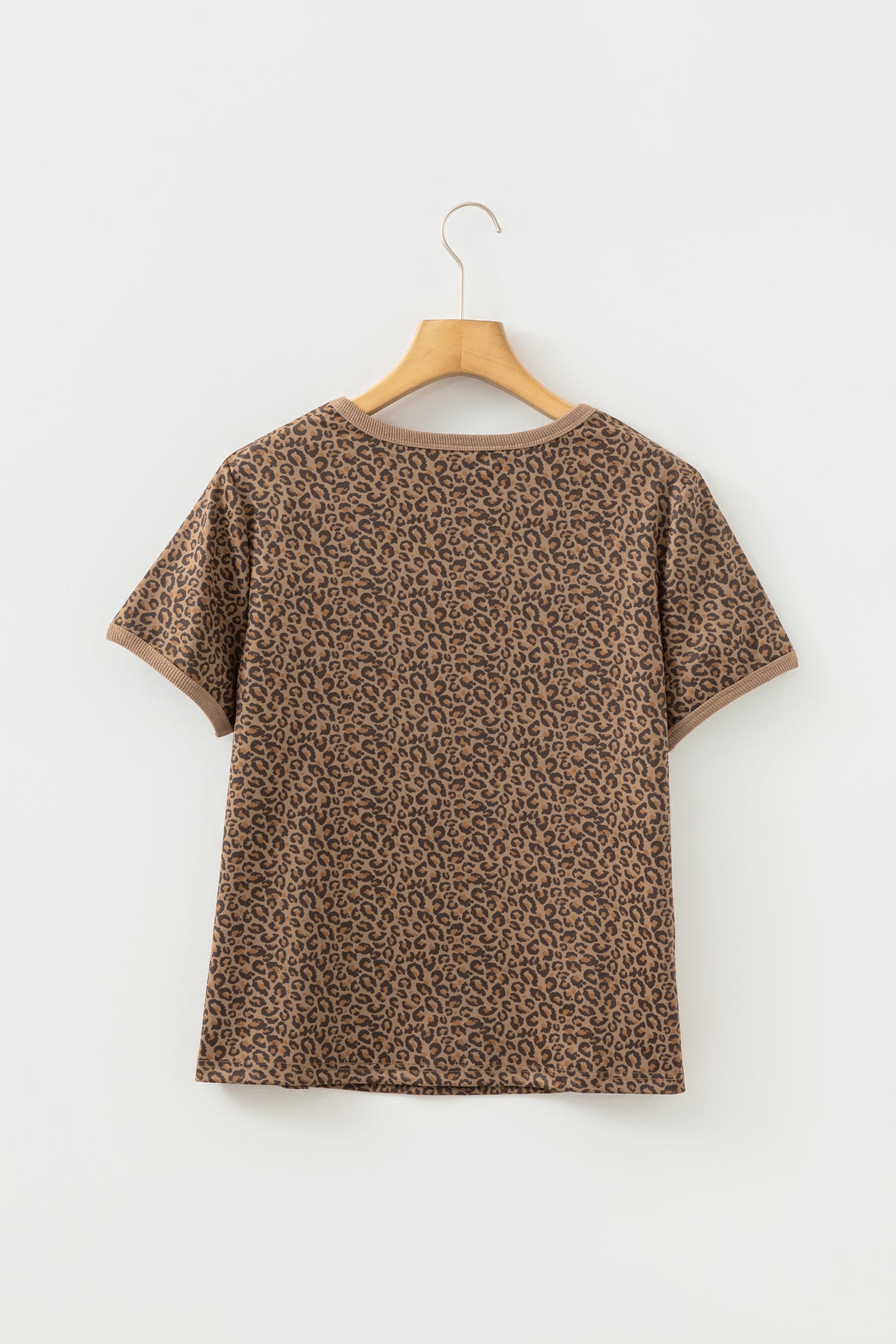 Khaki Fierce Leopard Crew Neck T Shirt - Snoopy's Closet