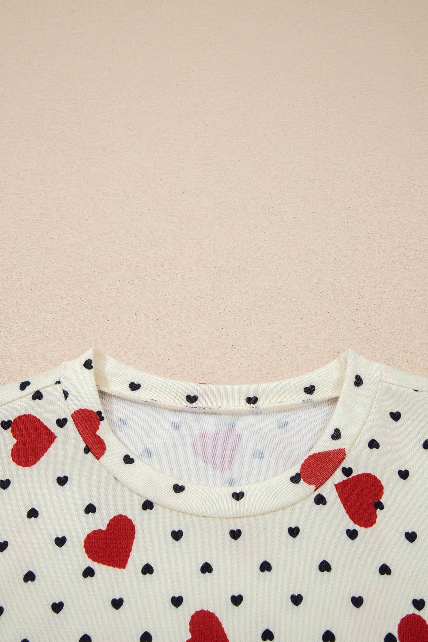 Beige Flower Heart Festive Valentine Blouse - Snoopy's Closet