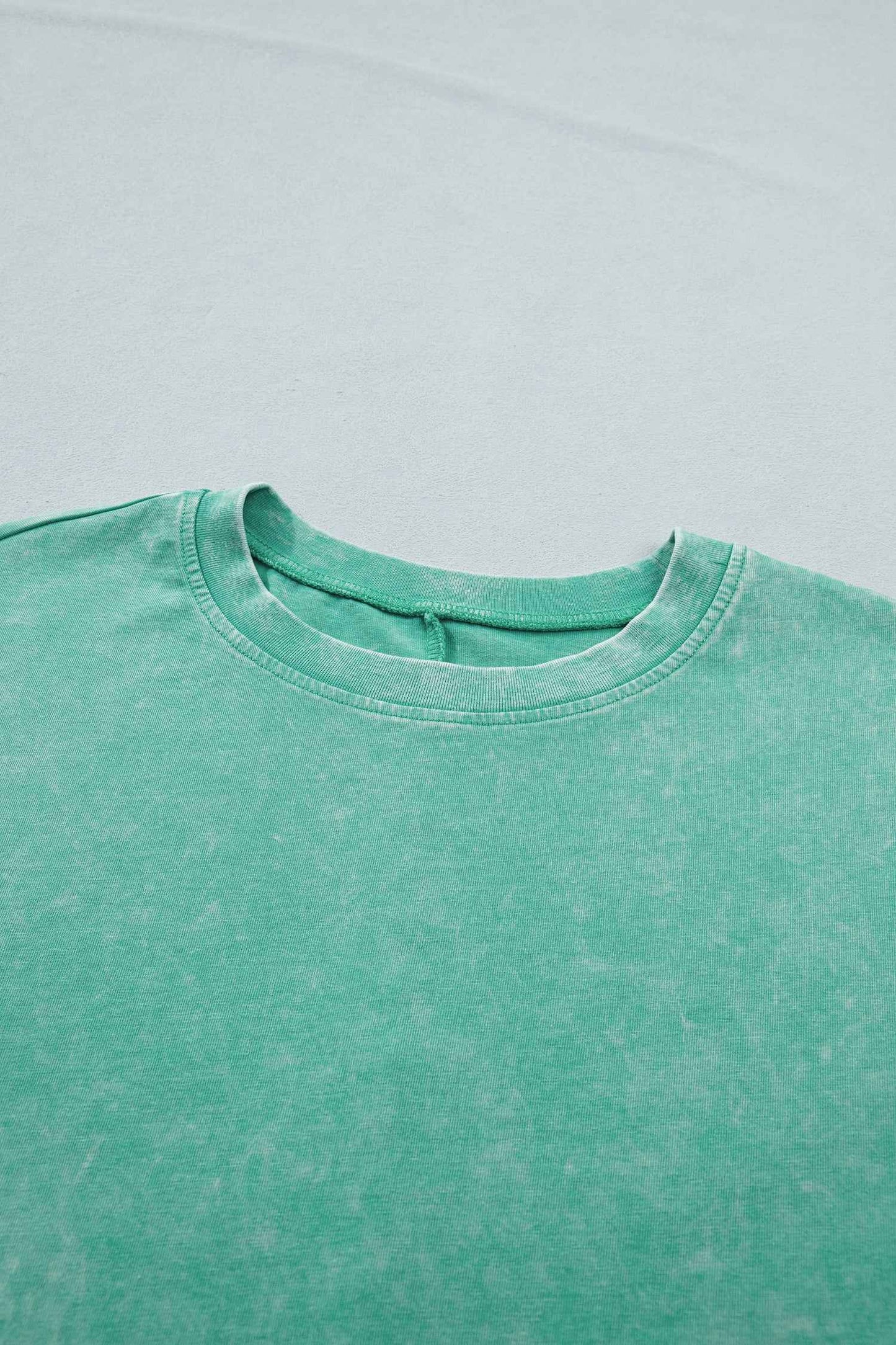 Dark Grey Solid Color Cotton Mineral Washed Oversize Tee