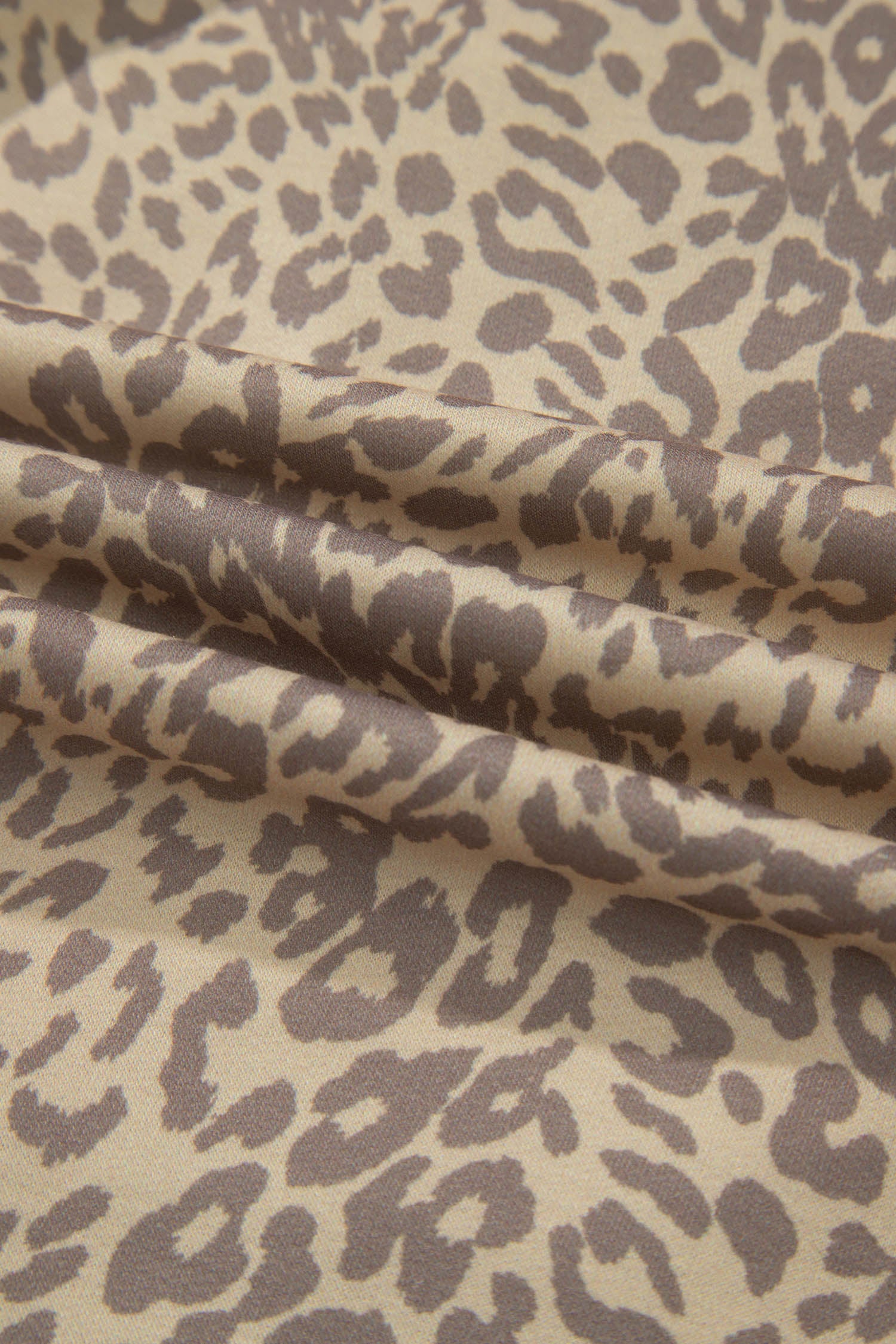 Khaki Leopard Retro Studded Star Patch Loose Tee - Snoopy's Closet