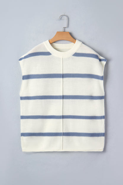 Blue Striped Batwing Sleeve Sweater Tee - Snoopy's Closet
