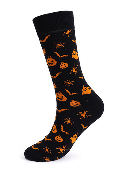 Black Spooky Season Halloween Element Print Socks - Snoopy's Closet
