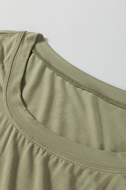 Laurel Green Solid Color Long Sleeve Fitted Top - Snoopy's Closet