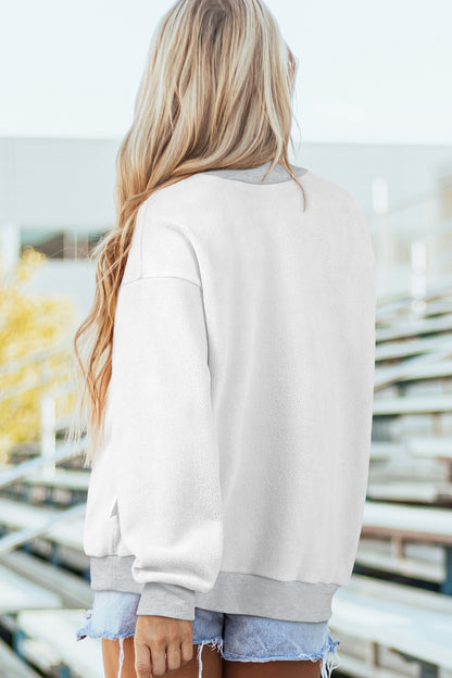 Light Grey Mock Neck Reversible USA/America Graphic Sweatshirt