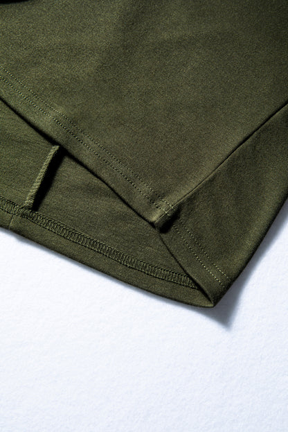 Four Leaf Clover Solid Color Extended Cuffs Long Sleeve Top - Snoopy's Closet