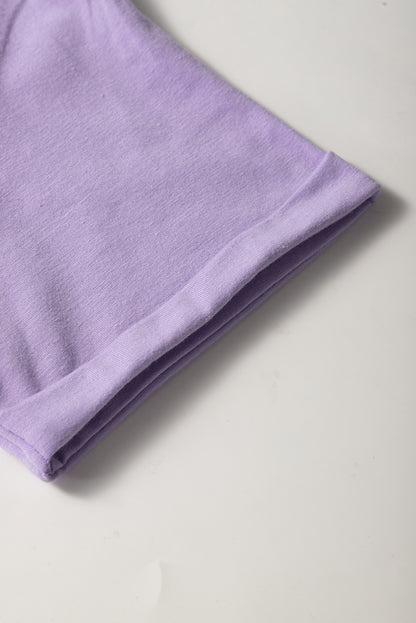 Wisteria Casual Plain Crew Neck Tee - Snoopy's Closet
