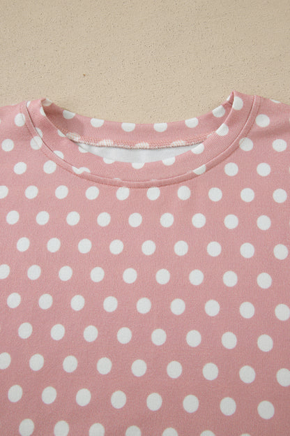 Pink Polka Dot Print Short Set - Snoopy's Closet