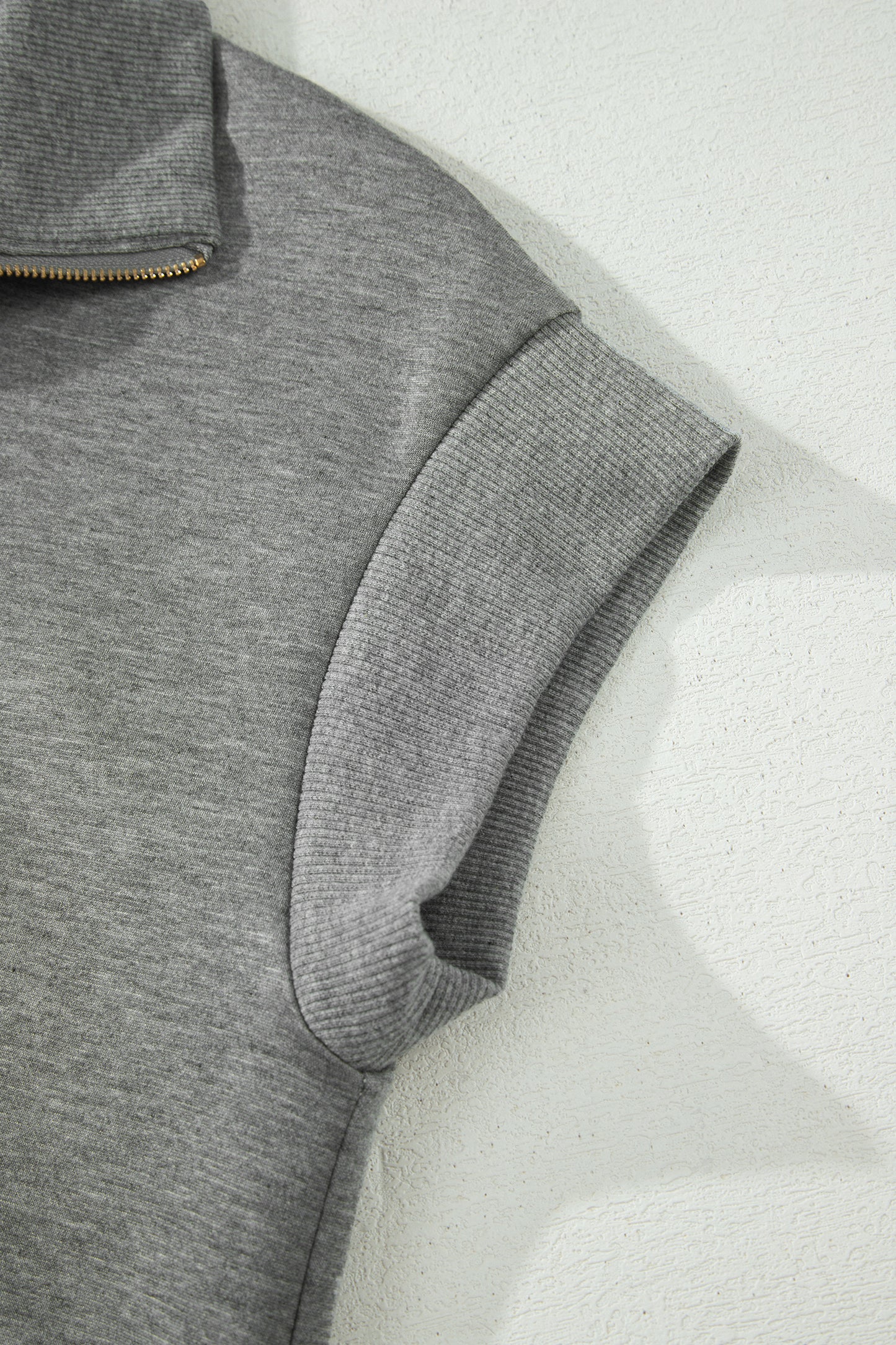 Gray Half Zip Polo Tee Casual Pant Set - Snoopy's Closet