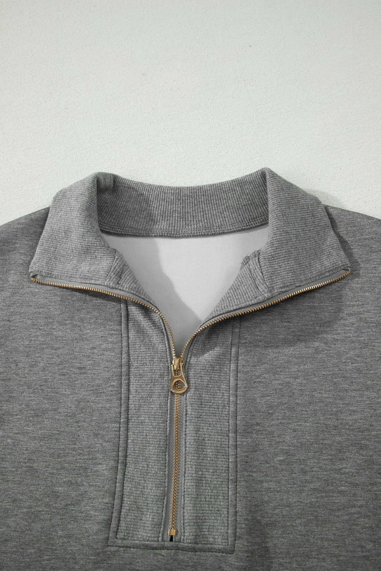 Gray Half Zip Polo Tee Casual Pant Set - Snoopy's Closet