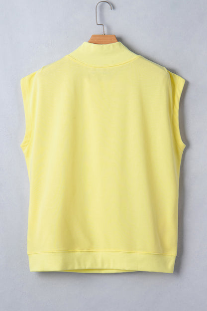 Mint Green Solid Color High Neck Cap Sleeve Loose Top - Snoopy's Closet
