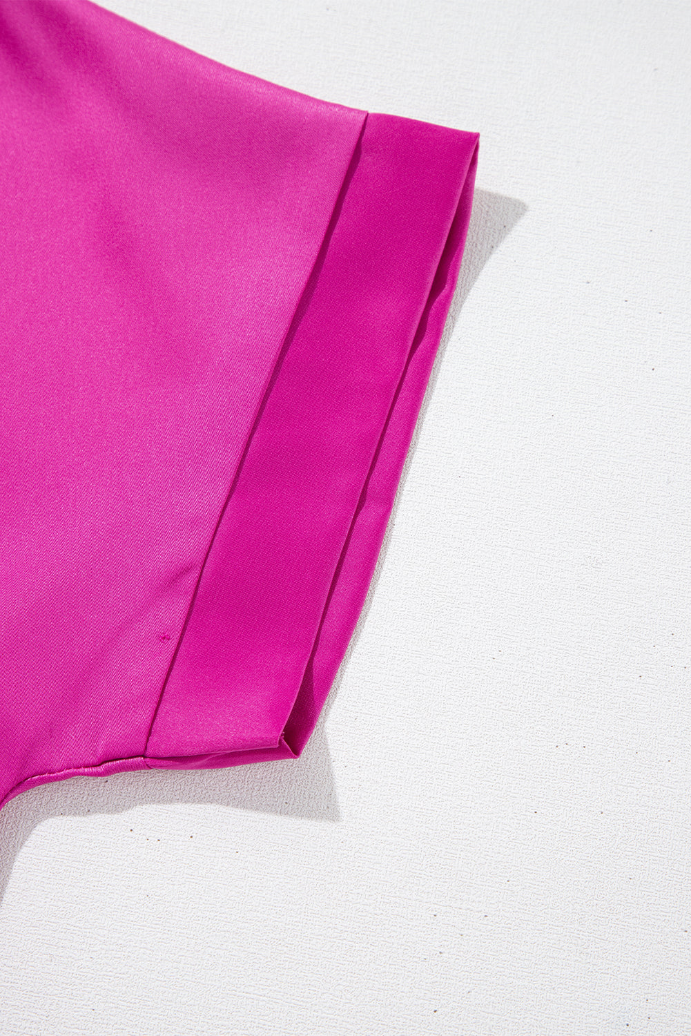 Bright Pink Silky V Neck Dolman Blouse - Snoopy's Closet