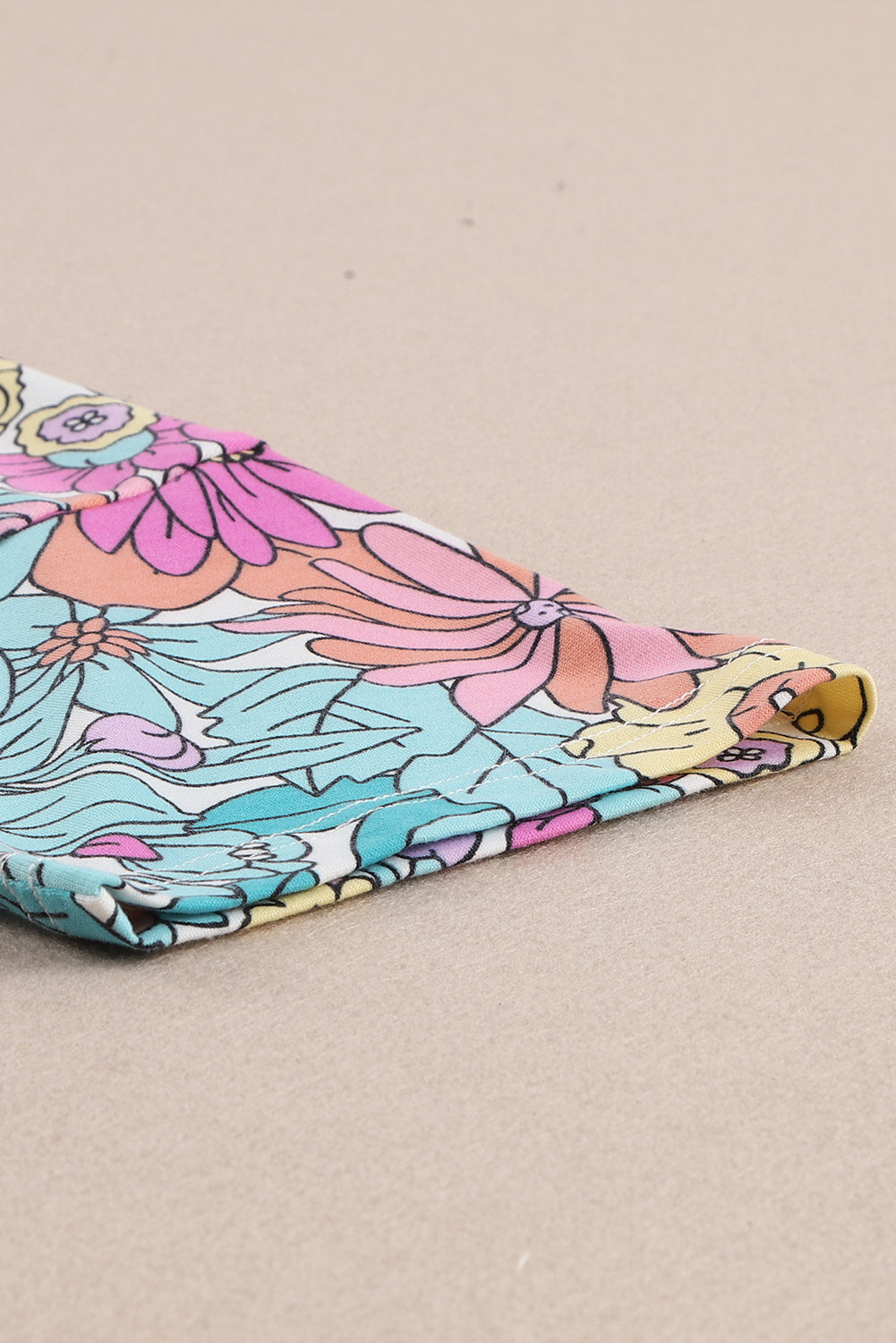 White Floral Print Patchwork Short Sleeve Top - Snoopy's Closet