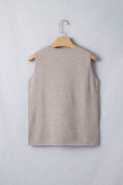 Camiseta de tirantes de punto con detalle de estrella metálica y cuello de pico Gray Morn