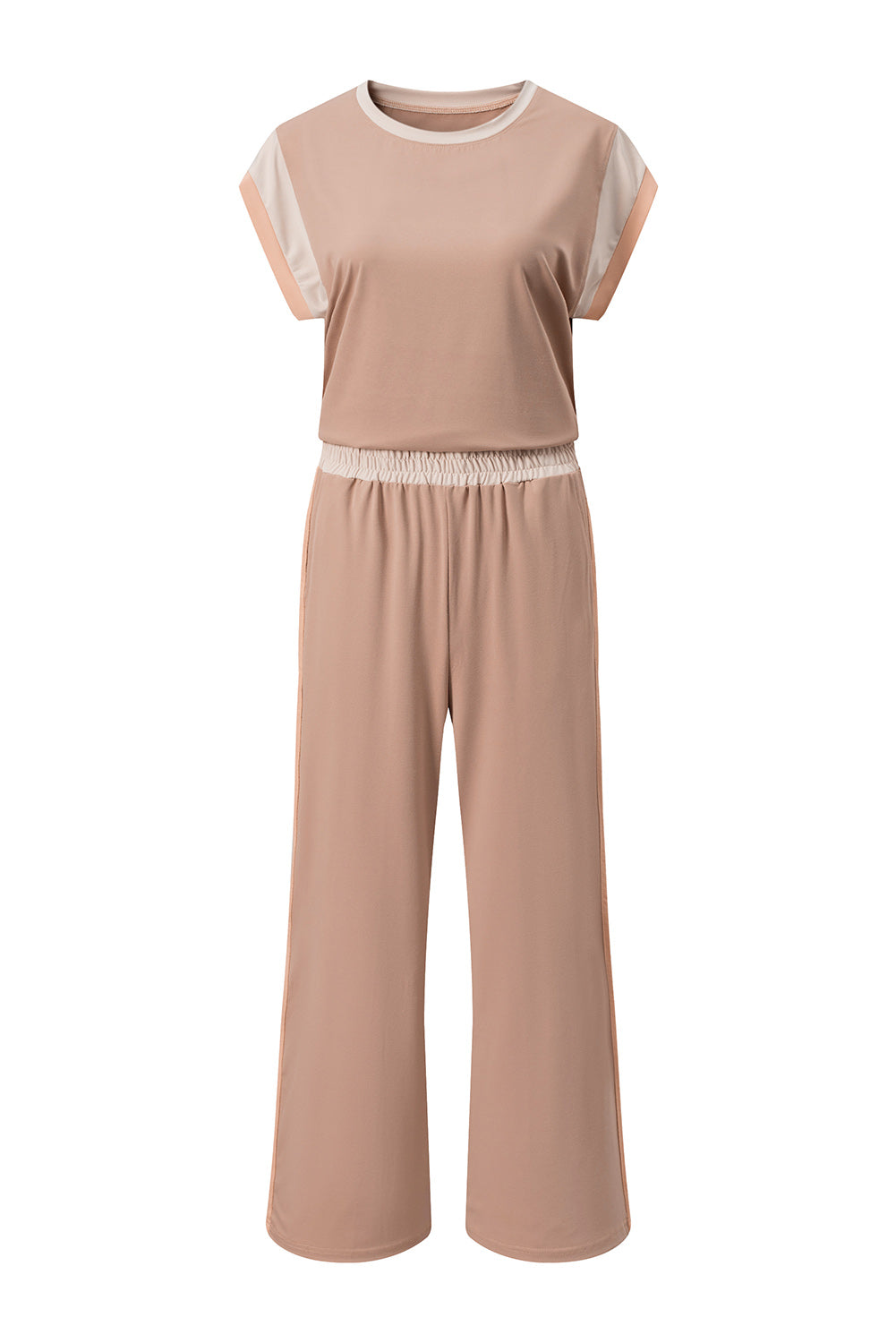 Smoke Gray Color Block Detail Casual Two-piece Set - Snoopy's Closet
