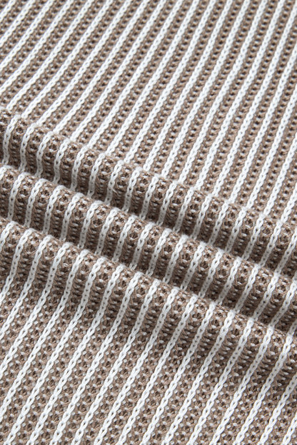 Pale Khaki Contrast Trim Ribbed Knit Sweater Tank Top - Snoopy's Closet