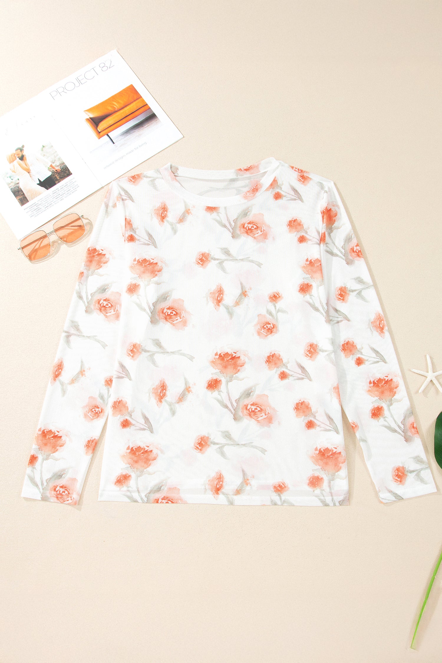 Red Plus Size Floral Print Sheer Mesh Long Sleeve Top - Snoopy's Closet