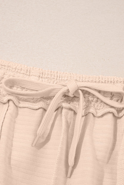 Apricot Textured V Neck T Shirt and Shorts Set - Snoopy's Closet