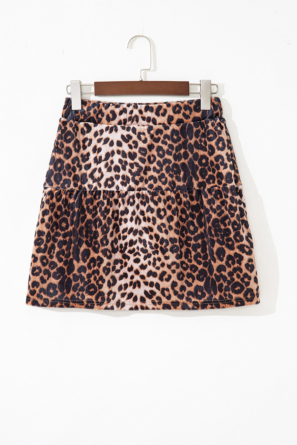 Brown Leopard Tiered Patchwork Hot Mini Skirt - Snoopy's Closet