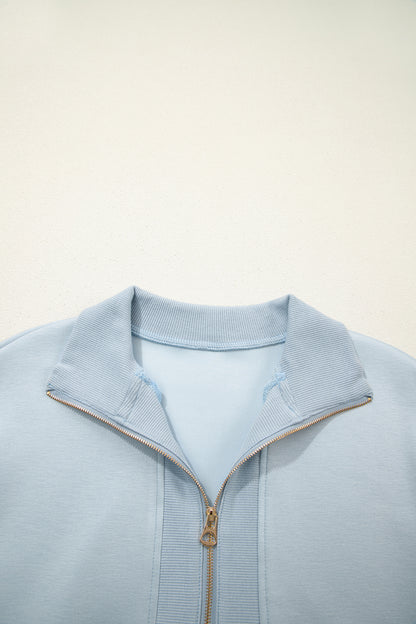 Beau Blue Half Zip Polo Tee Casual Pant Set - Snoopy's Closet