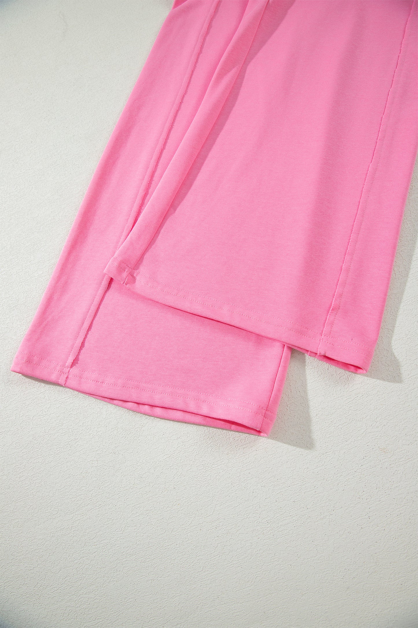 Sachet Pink Solid Cover Oversize Tee Pocketed Casual Pants 2pcs Outfit - Snoopy's Closet