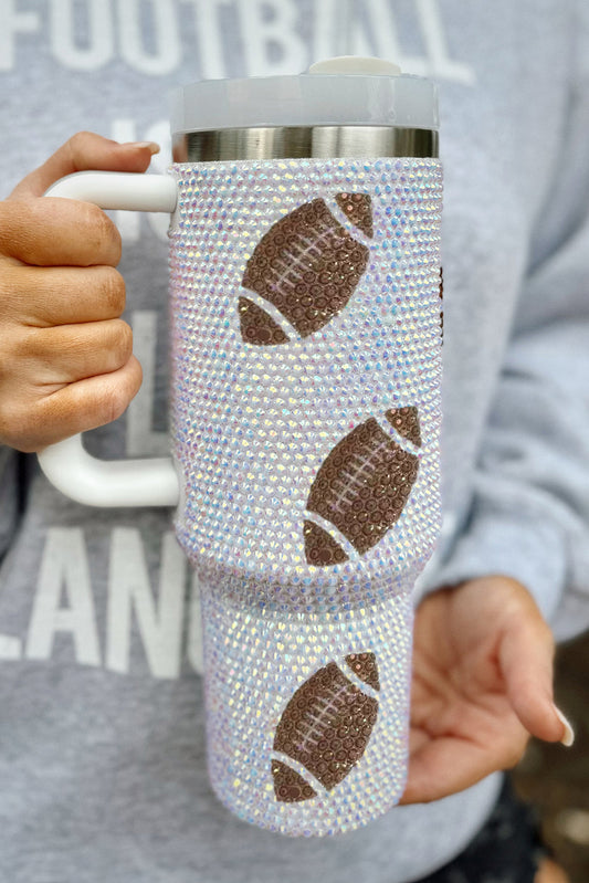 Vaso de 40 oz de rugby blanco para el día del partido