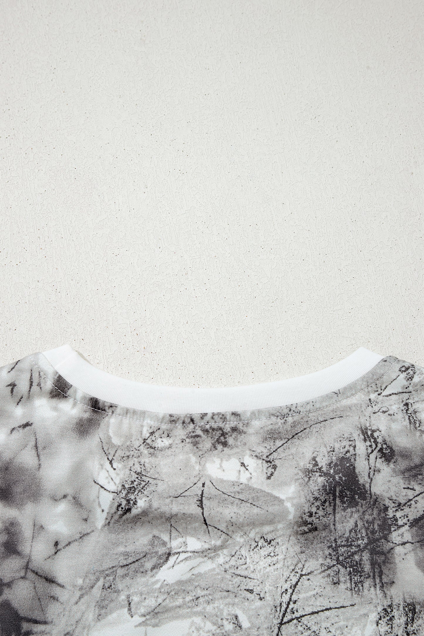 Gray Abstract Woodland Print Slim Fitted T Shirt - Snoopy's Closet
