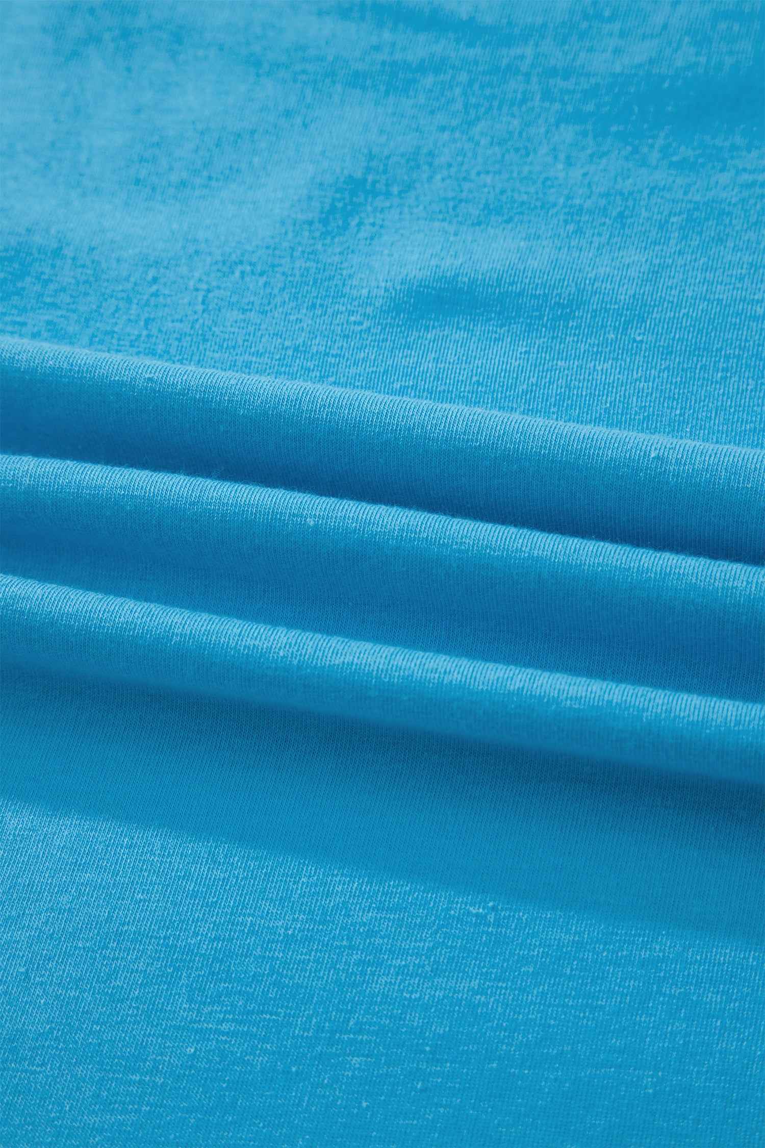 Light Blue Flag Print Patchwork Colorblock July 4th T Shirt