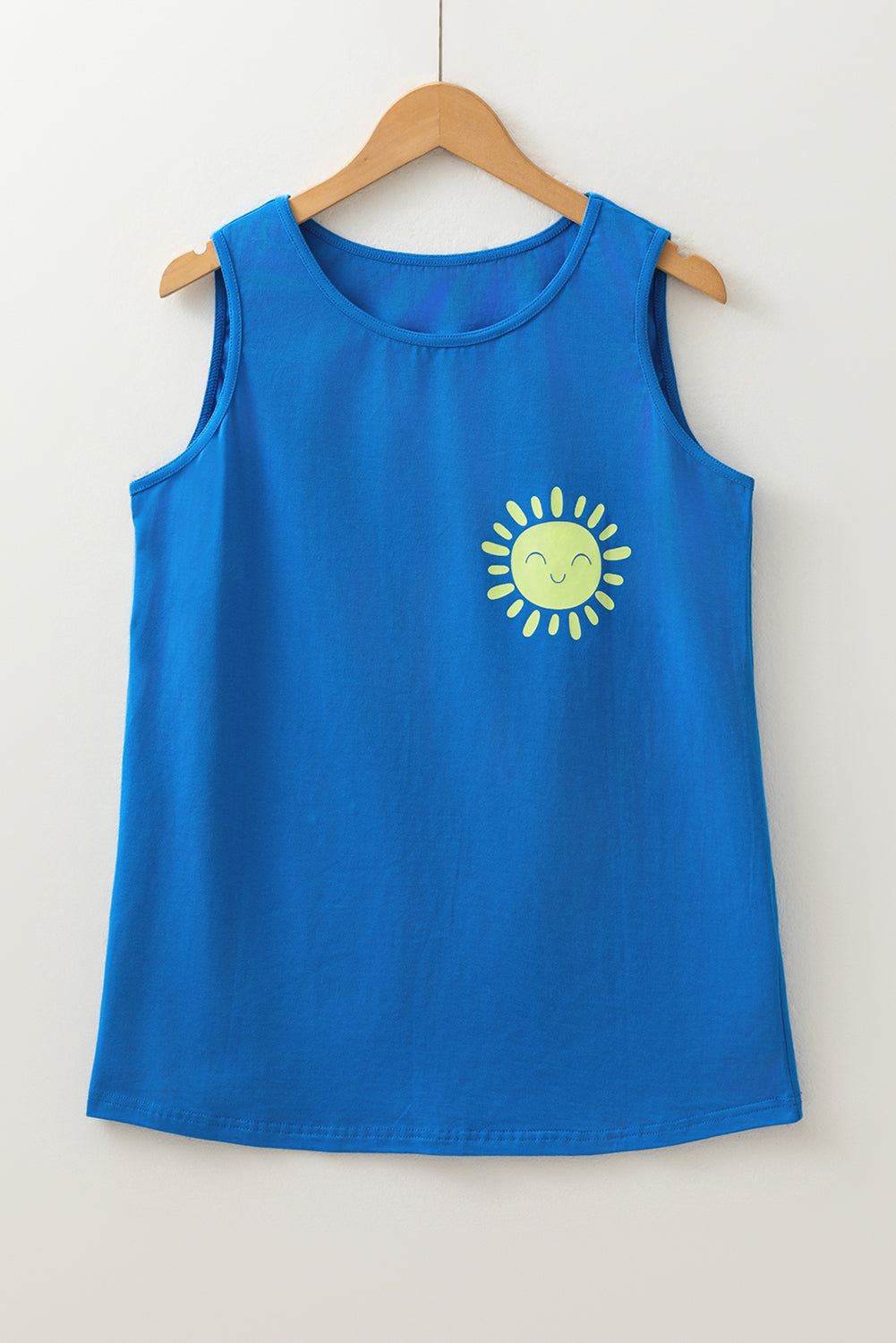 Blue Sun Graphic Casual Tank Top - Snoopy's Closet